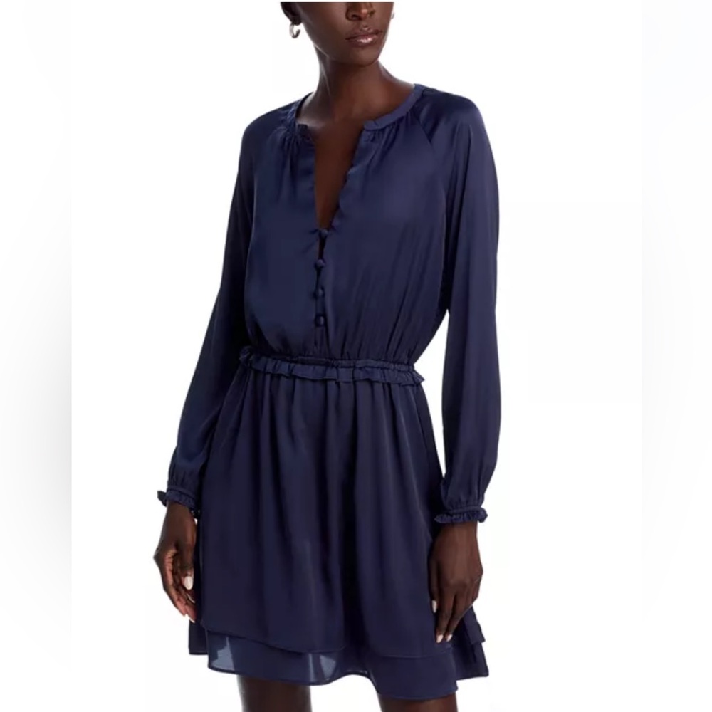 Dark Navy Blue Satin Women's Dress from Aqua Size XS - New with tags on